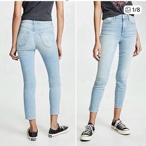 MOTHER The Looker Crop Jeans in Swimming Pool Sunday